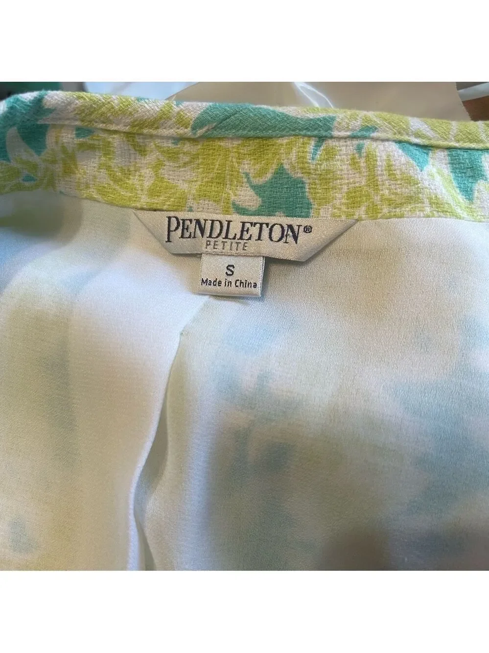 Vintage Pendleton Women’s Suit Skirt Floral Small Green Blue Linen Rayon Career